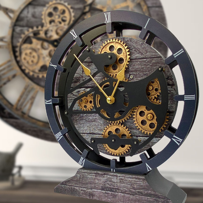 The Gears Clock Wall Clock 16'' (39cm) convertible into Mantel Clock